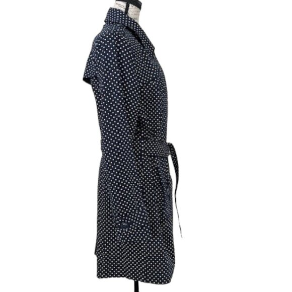 London Fog Polka Dot Single Breasted Trench Coat - Picture 2 of 13